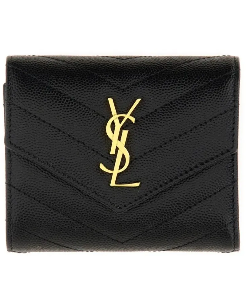Saint Laurent Portemonnaie "Cassandre" Matelassé Multi-Fold Wallet schwarz Schwarz