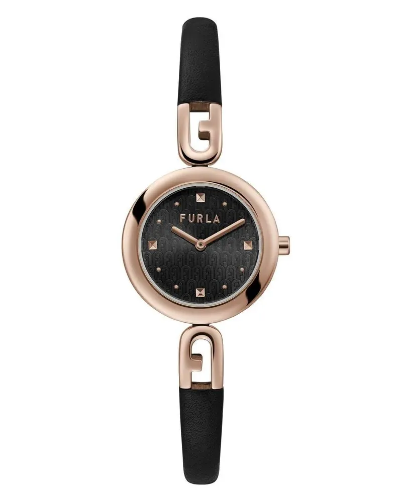 Furla Uhr Analoge Quarzuhr  Bangle Leather black Schwarz