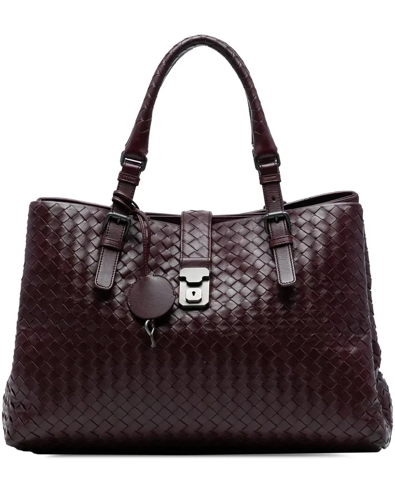 Bottega Veneta Shopper Medium Nappa Intrecciato Roma Tote rot Rot