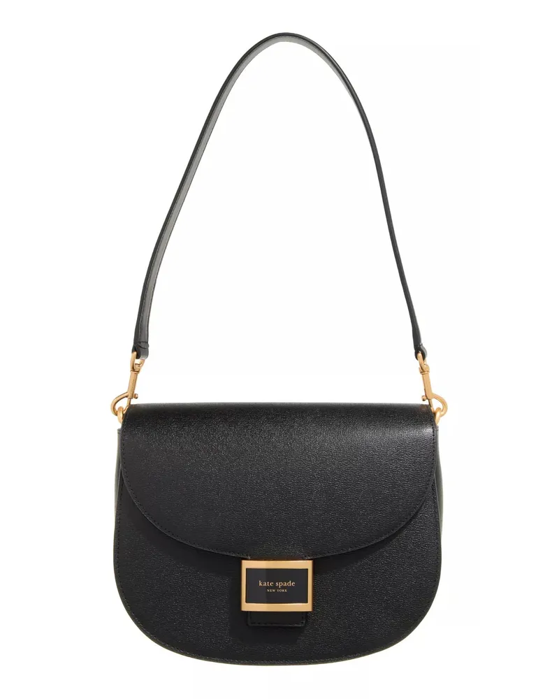 Kate Spade Crossbody Bags Katy Textured Leather Convertible Saddle Bag Schwarz