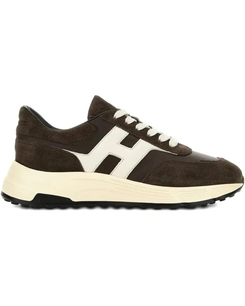Hogan Low-Top Sneaker Coffee Brown Leather Sneakers With Memory Foam Ins schwarz Schwarz