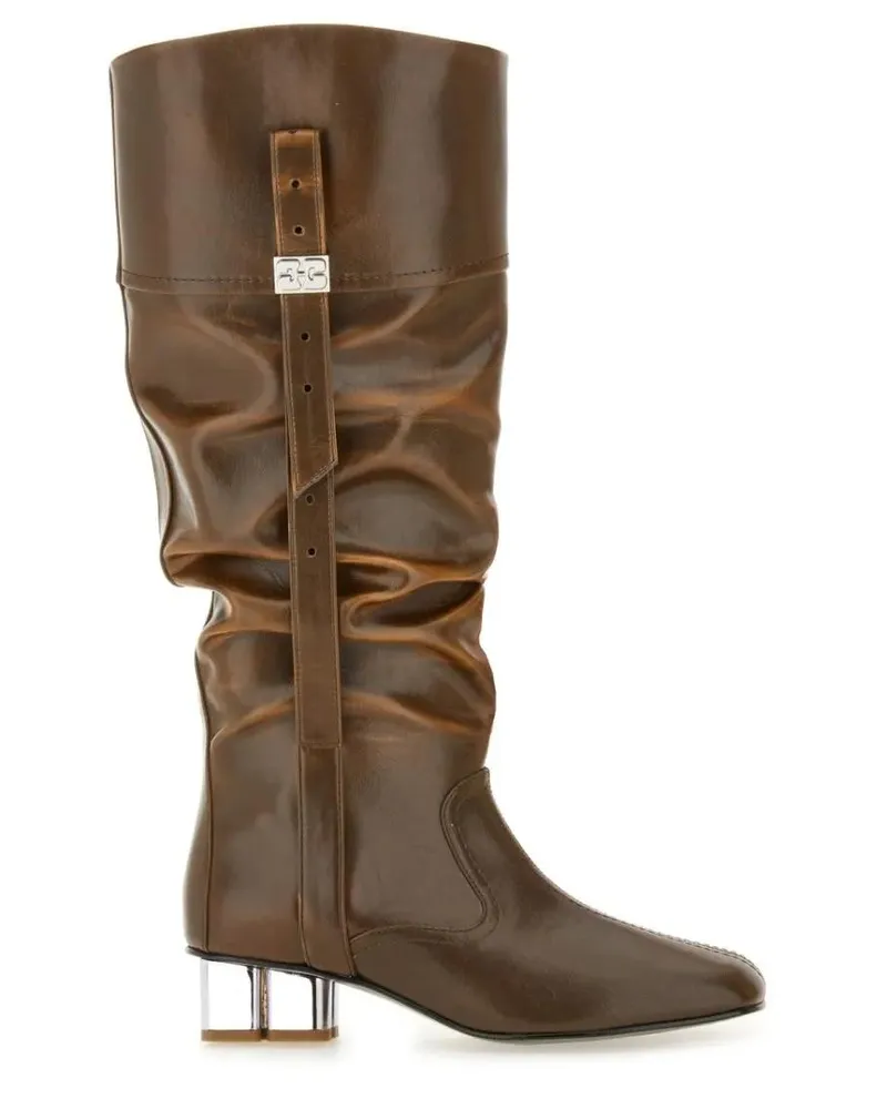 Ganni Stiefel "Butterfly" Slouchy Boot braun Braun