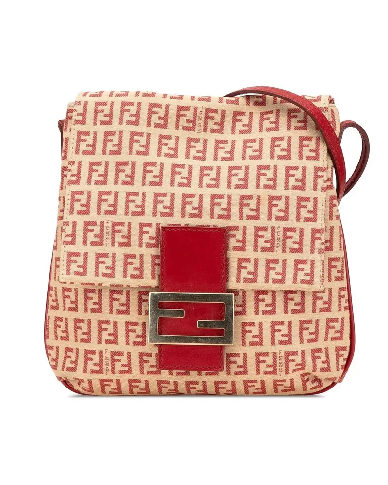 Fendi Hobo Bags 2000-2010 Zucchino Canvas Flap Crossbody braun Braun