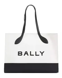 Bally Totes White Natural Organic Cotton Tote Bag Weiß