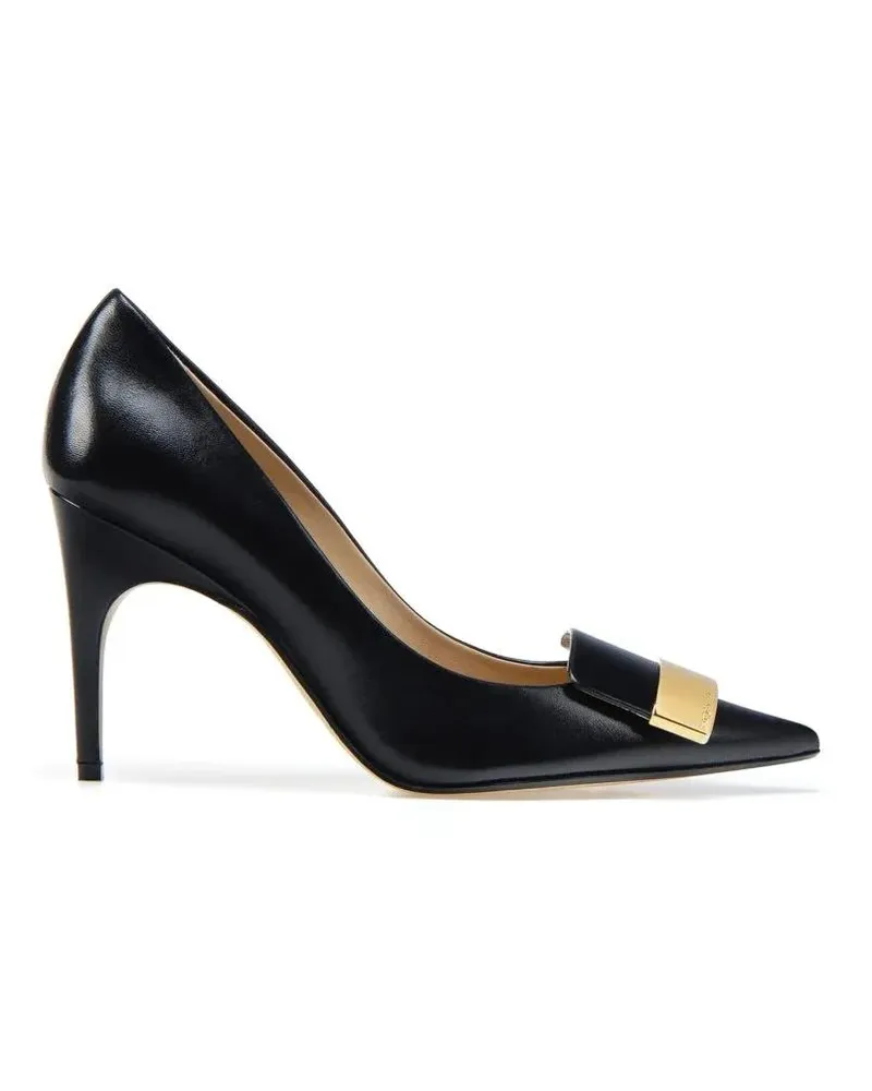 Sergio Rossi Hohe Schuhe Sr1 Leather Pumps With Pointed Toe And Distinctive schwarz Schwarz