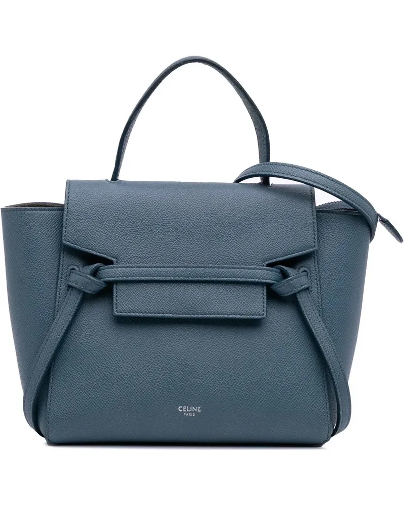 Celine Hobo Bags Nano Leather Belt Satchel blau Blau