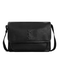 Saint Laurent Crossbody Bags Black Calf Leather Niki Messenger Bag Schwarz