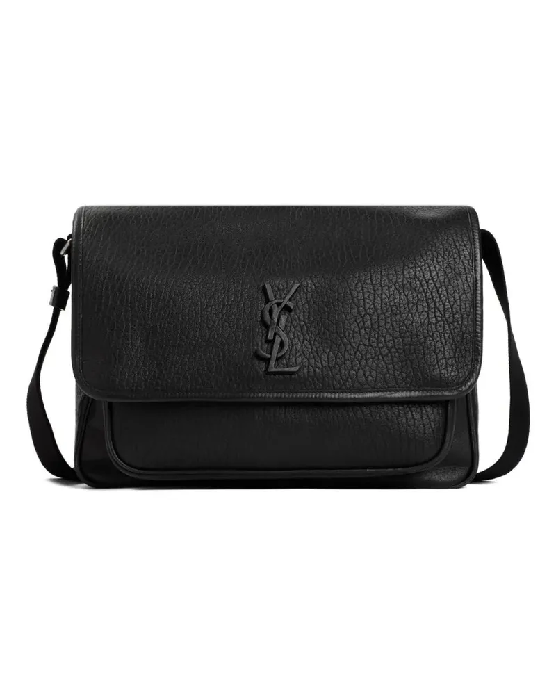 Saint Laurent Crossbody Bags Black Calf Leather Niki Messenger Bag Schwarz