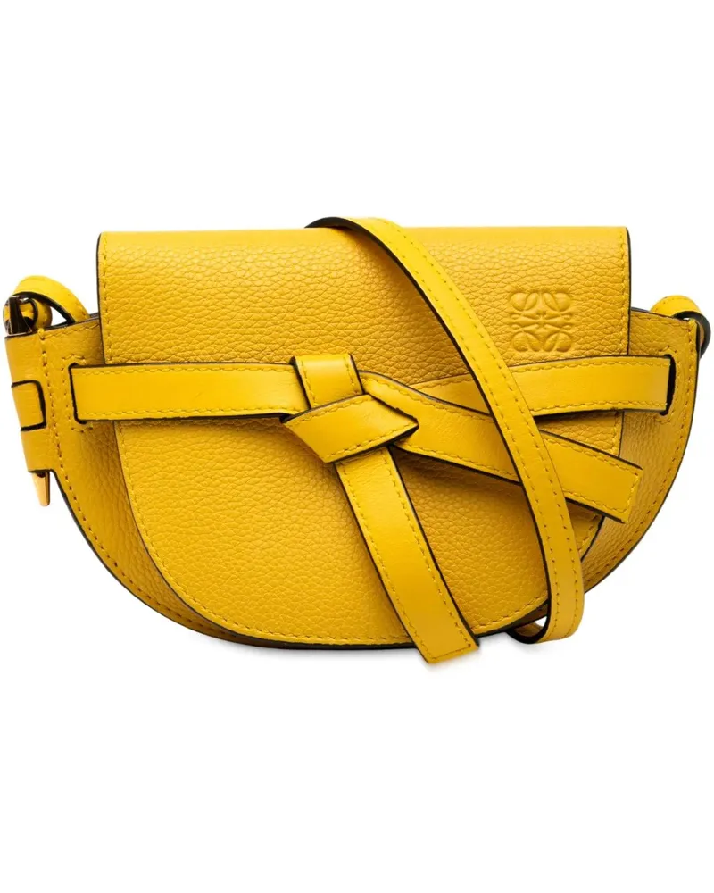 Loewe Hobo Bags Mini Leather Gate Crossbody gelb Gelb