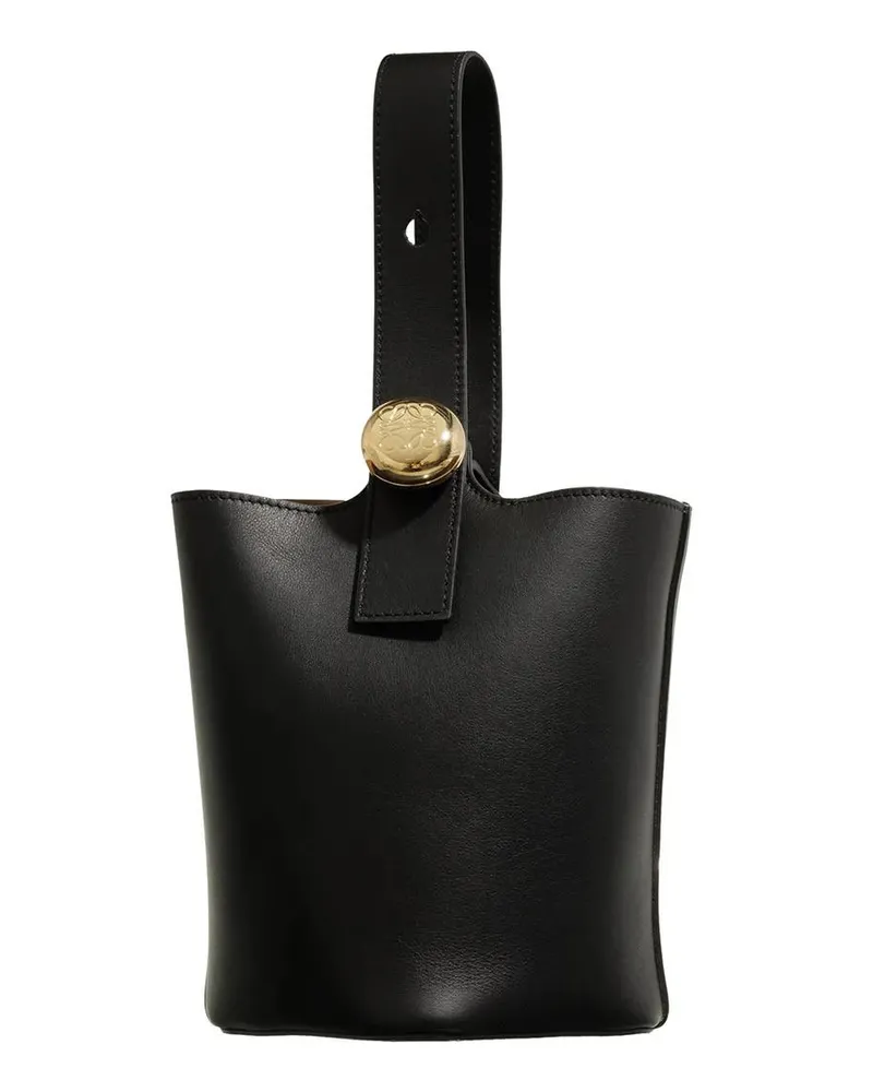 Loewe Beuteltaschen Mini Pebble Bucket Leather Bag schwarz Schwarz