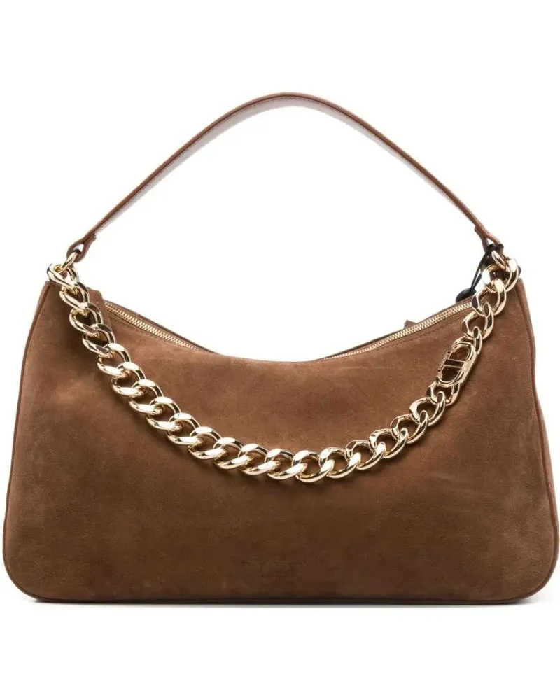 Twin-Set Hobo Bags Brown Leather Shoulder Bag braun Braun