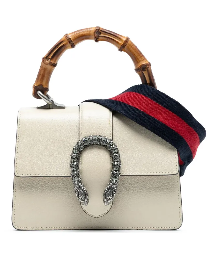 Gucci Hobo Bags Mini Leather Bamboo Dionysus Web Satchel weiß Weiß