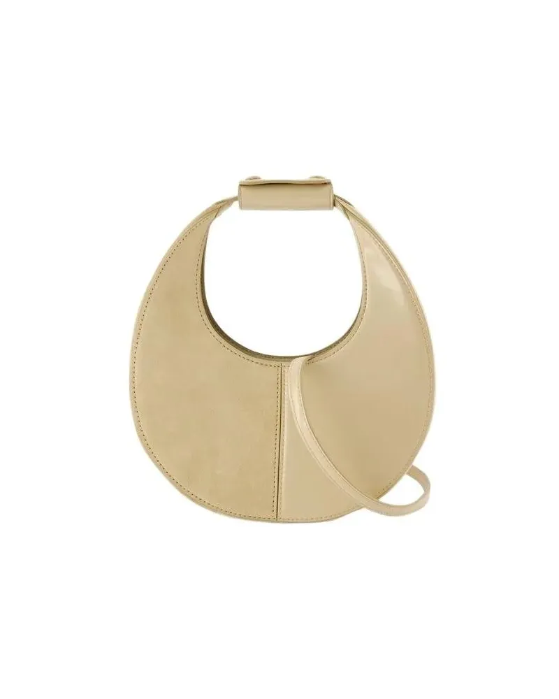 STAUD Crossbody Bags Mini Moon Split Purse - Leather - Beige Beige