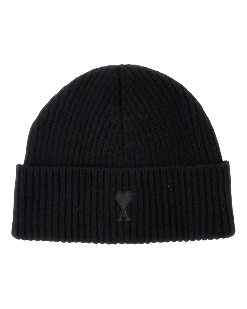 AMI Paris Caps & Mützen Ami De Coeur Beanie schwarz Schwarz