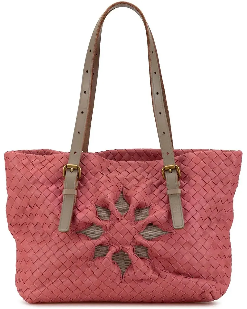 Bottega Veneta Shopper 2000-2010 Intrecciato Marquise Flower Tote rosa Gold