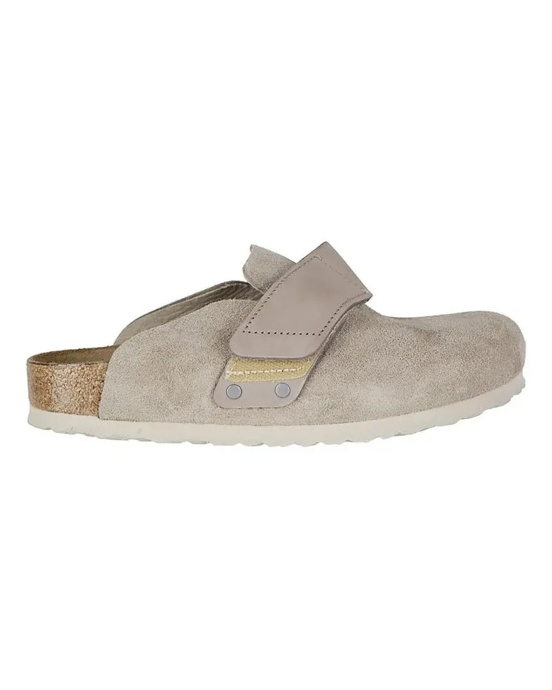 Birkenstock Slipper & Pantoletten Soft Suede Mules With Velcro Strap beige Beige