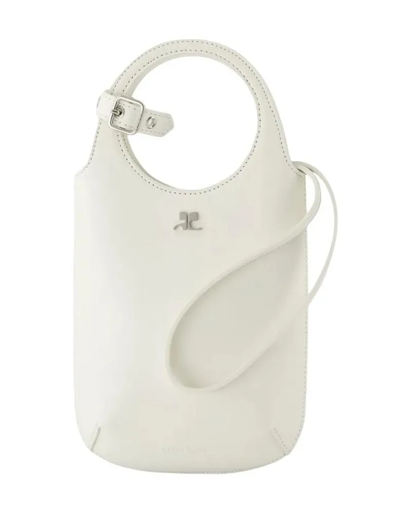 Courrèges Crossbody Bags Slim Holy Purse - Leather - White weiß Weiß