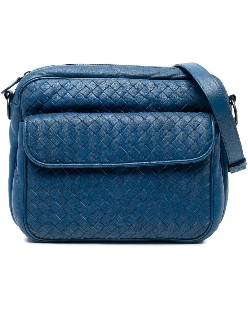 Bottega Veneta Hobo Bags Nappa Intrecciato Front Pocket Messenger Bag blau Blau