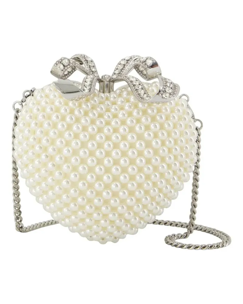 Self-Portrait Clutches Pearl Heart Clutch - Polyester - White beige Beige