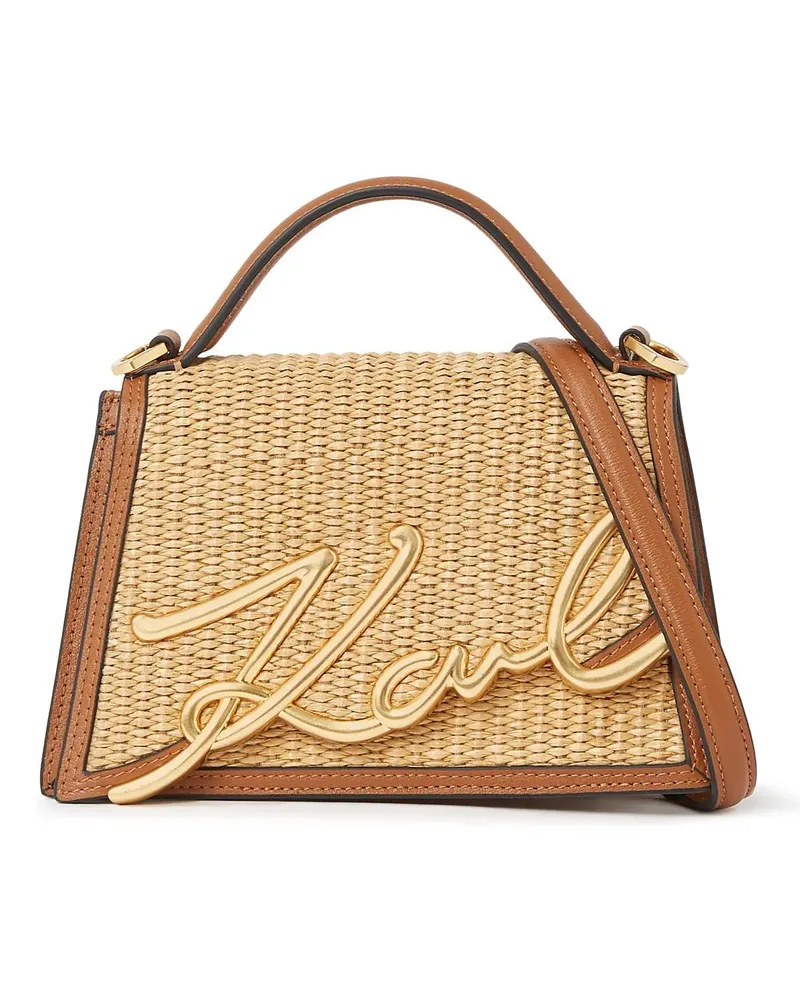 Karl Lagerfeld Crossbody Bags K/SIGNATURE KLEINE UMHÄNGETASCHE AUS BAST braun Braun