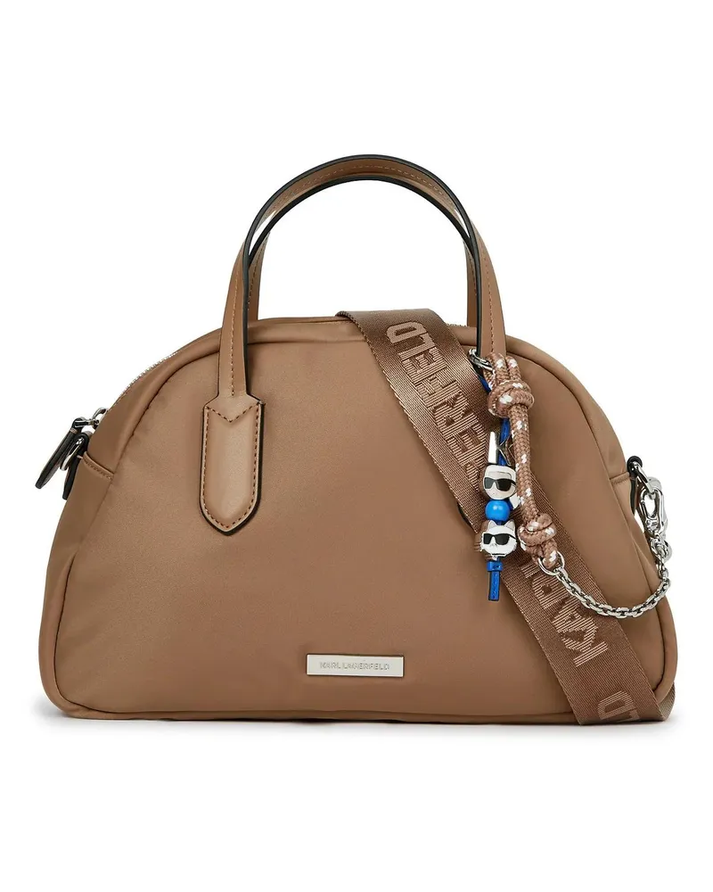Karl Lagerfeld Crossbody Bags Ikon Bowling Bag aus Nylon braun Braun