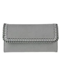 Stella McCartney Portemonnaie Continental Flap Wallet Shaggy Deer Grau