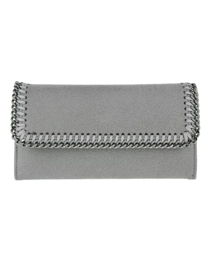 Stella McCartney Portemonnaie Continental Flap Wallet Shaggy Deer Grau