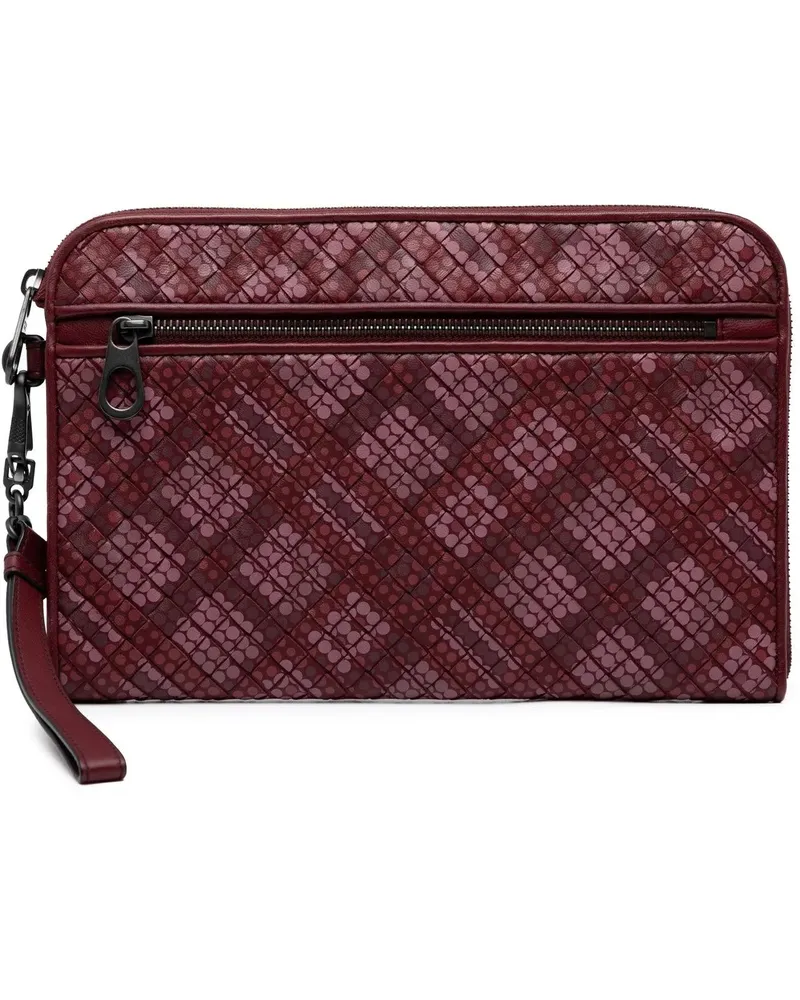 Bottega Veneta Clutches Calfskin Intrecciato Dot Document Case rot Rot