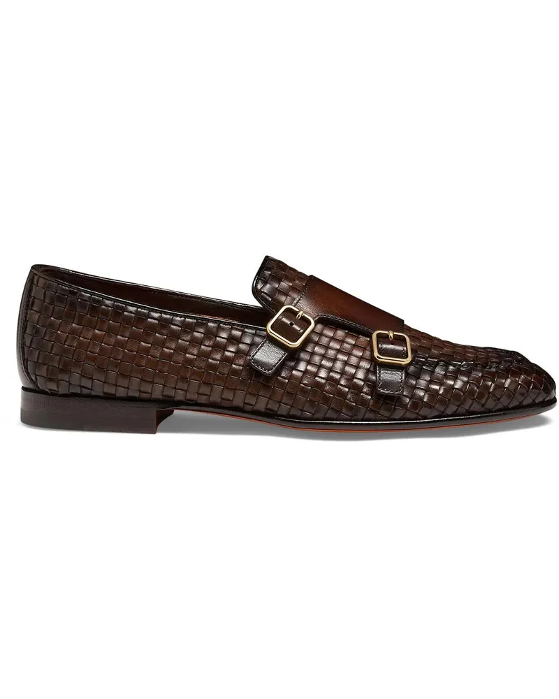 Santoni Men's leather loafer weiß Weiß
