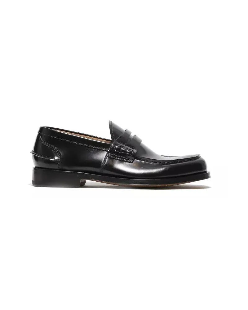 Green George Loafer Moccasin In Black Brushed Calfskin With Mask schwarz Schwarz