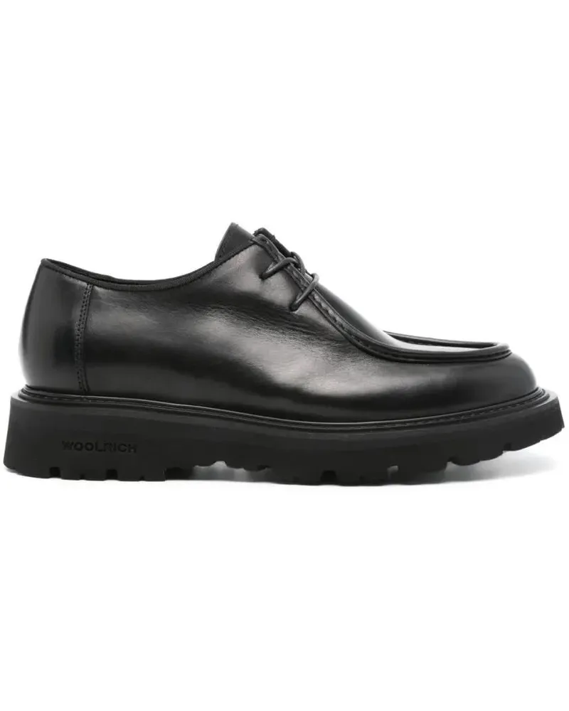 Woolrich Polished Black Calfskin Low Shoes schwarz Schwarz