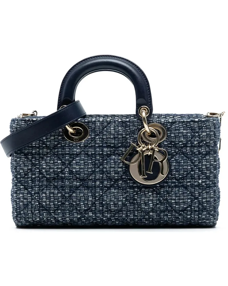 Dior Hobo Bags Medium Tweed Cannage Lady D Joy blau Blau