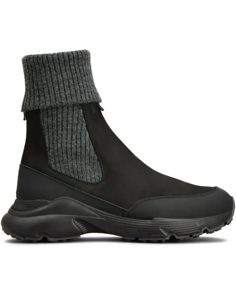 TOD'S Low-Top Sneaker High Knitted Cuff Sneakers With Textured Upper And schwarz Schwarz