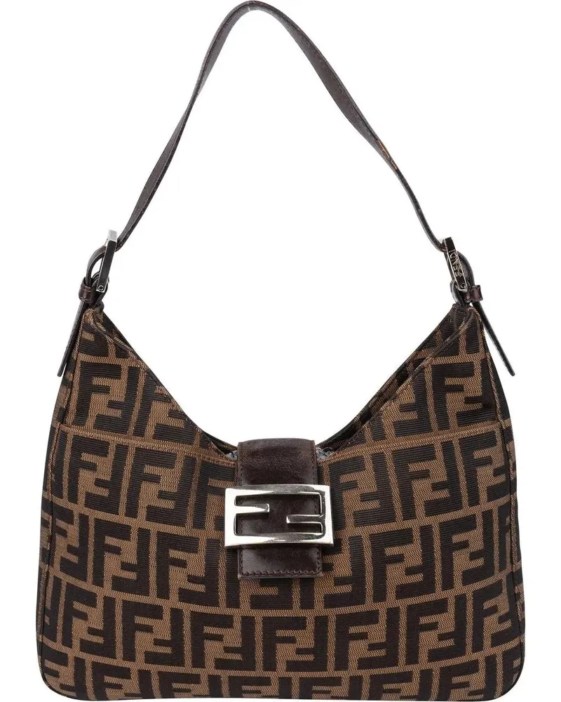 Fendi Crossbody Bags  FF Monogram Baguette Buckle Shoulder Bag braun Braun