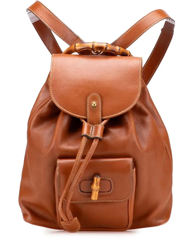 Gucci Rucksäcke Leather Bamboo Backpack braun Braun