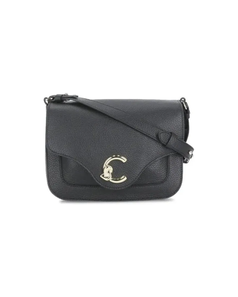 Coccinelle Hobo Bags Black Leather Shoulder Bag schwarz Schwarz