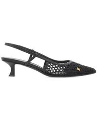 Ferragamo Pumps & High Heels 40mm Summer-Applique Slingback Black Shoes Schwarz