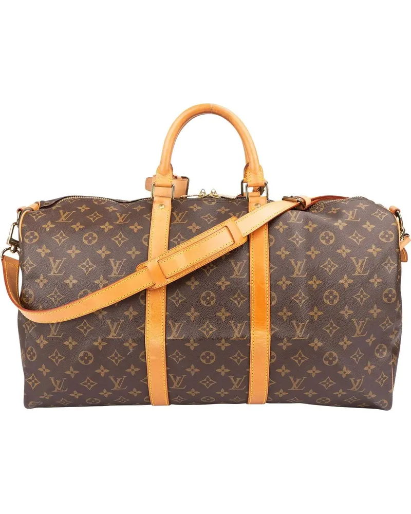 Louis Vuitton Crossbody Bags  Canvas Monogram Keepall 50 Bandoulie braun Braun