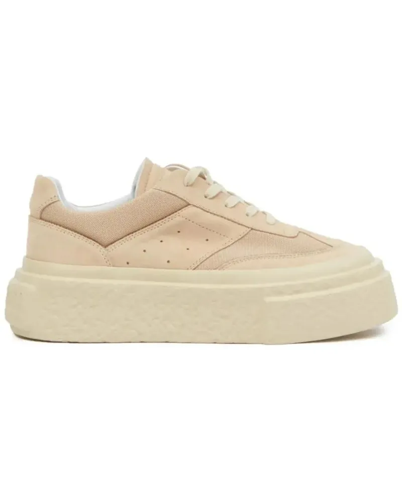 Maison Margiela Low-Top Sneaker Beige Calf Leather And Suede Sneakers beige Beige