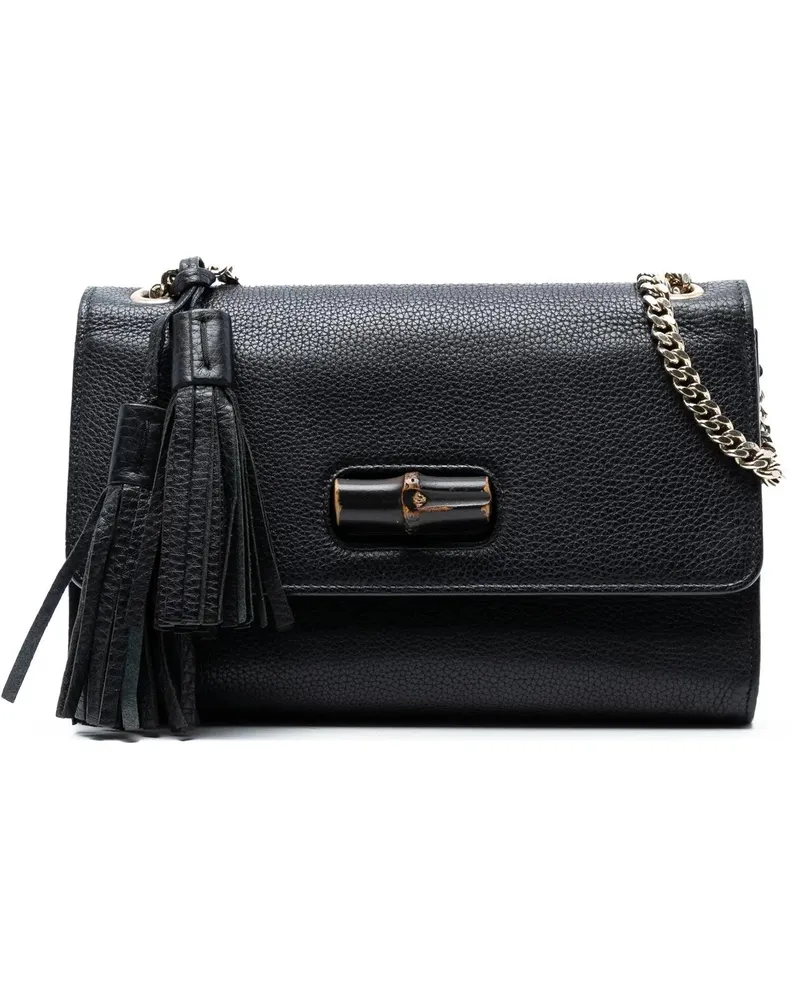Gucci Hobo Bags Medium Leather Miss Bamboo Crossbody schwarz Schwarz