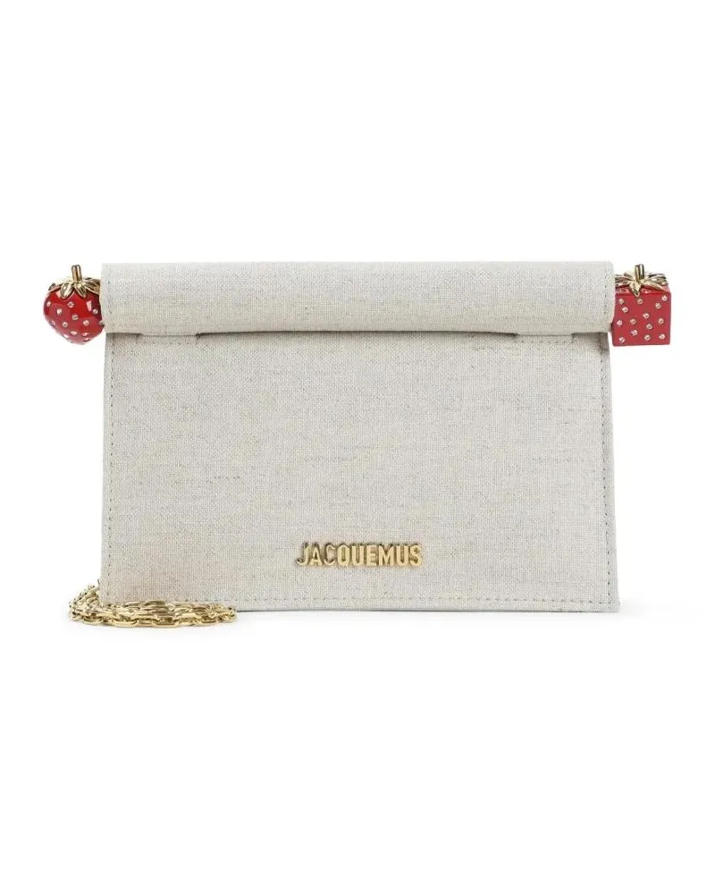Jacquemus Crossbody Bags Compact Structured Handbag With Gold Hardware weiß Weiß