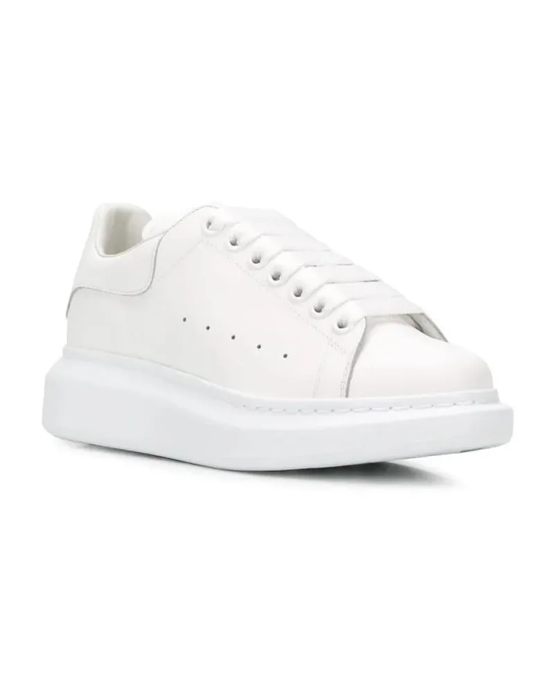Alexander McQueen Low-Top Sneaker Oversized Leather Sneakers weiß Weiß