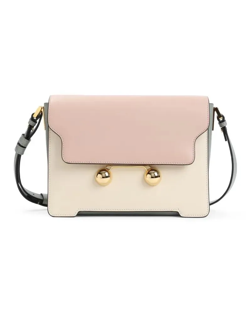 Marni Hobo Bags Structured Nappa Calf Leather Shoulder Bag beige Beige
