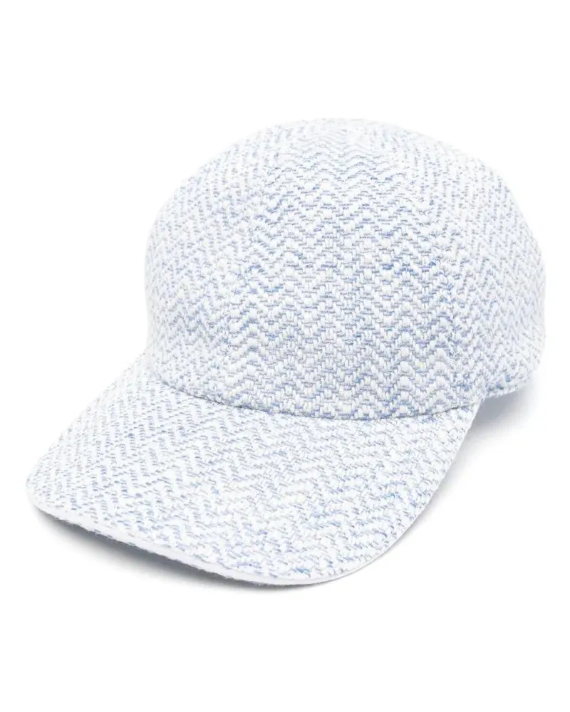 Eleventy Caps & Mützen Textured Blue Baseball Hat weiß Weiß