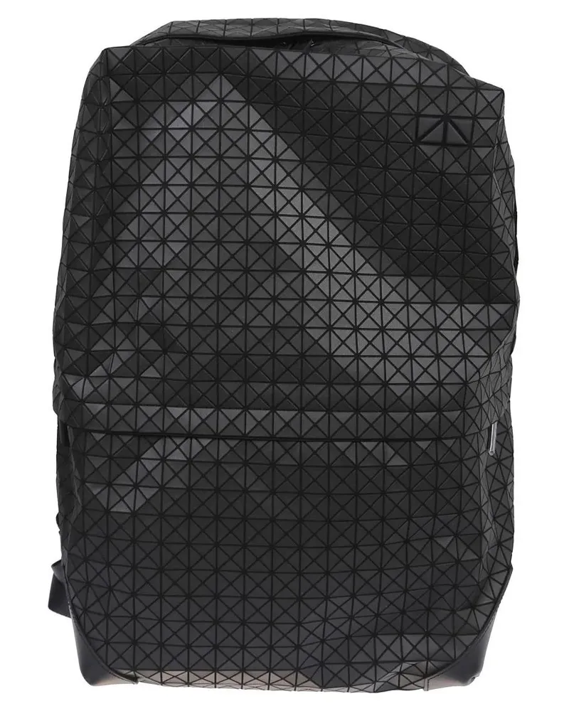 Issey Miyake Rucksäcke Geometric Patterned Black Leather Backpack schwarz Schwarz