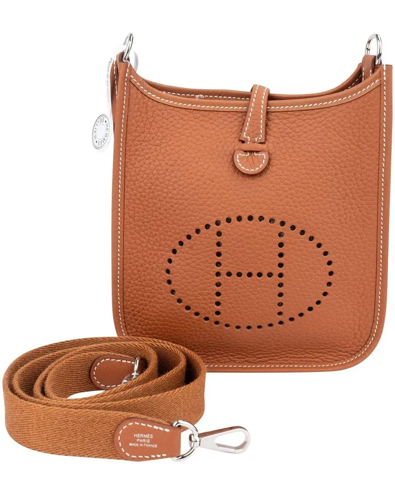 Hermès Crossbody Bags Hermes Brun Clemence Leather Evelyne 16 Crossbody braun Braun