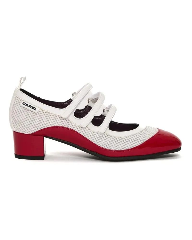 Carel Hohe Schuhe Pump Heel 4 Cm White And Red Net weiß Weiß