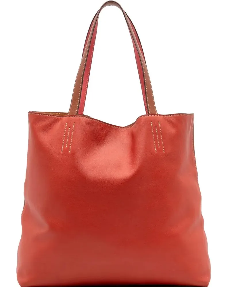 Hermès Shopper Multicolor Swift and Veau Sikkim Double Sens 28 rot Rot
