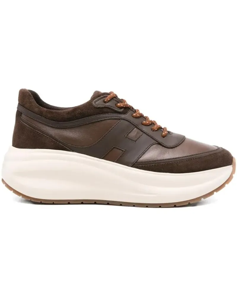 Hogan Low-Top Sneaker Rich Brown Leather Blend Sneakers beige Beige