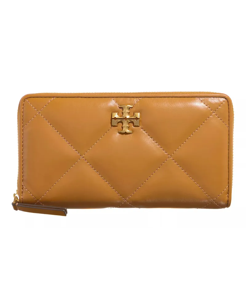 Tory Burch Portemonnaie Kira Diamond Quilt Zip Continental Wallet Braun